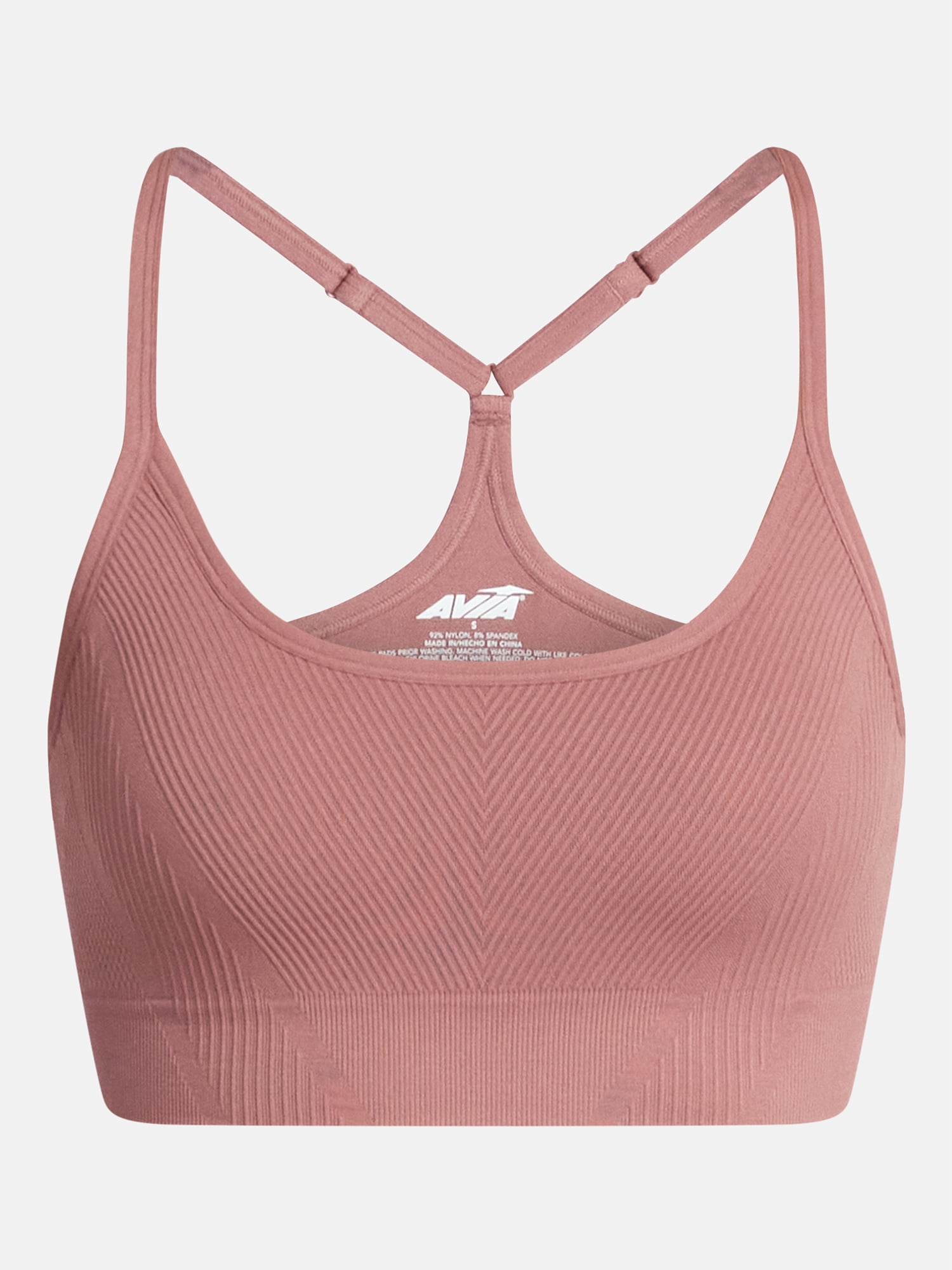 Avia Women's Low Support Seamless Textured Cami Sports Bra, Sizes XS-XXXL