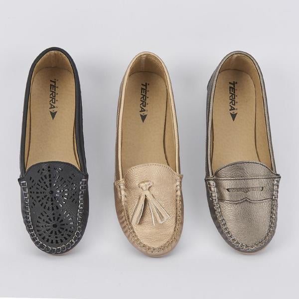 COMBO 3X1 MOCASINES DE PIEL MULTICOLOR Mundo Terra 022539