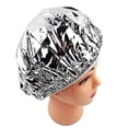 thumbnail image 5 of Gorro de ducha con aislamiento térmico de papel de aluminio Gorro de baño elástico para mujer Peluquería Baño -2pes Plata / dorado, 5 of 5
