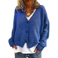 thumbnail image 1 of Chandail Femme Tricoté Décontracté Col en V Cardigan Couleur Unie, 1 of 4