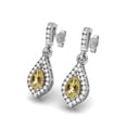 thumbnail image 2 of 6x4mm Pear Lemon Quartz 925 Sterling Silver Chandelier Mother's Day Gift Earrings, 2 of 4