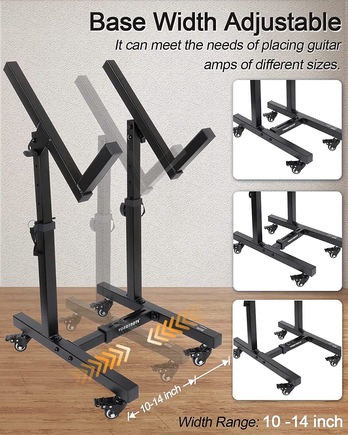 Adjustable Mobile Guitar Amplifier Stand with Tilt and Wheels for Stage Monitor
