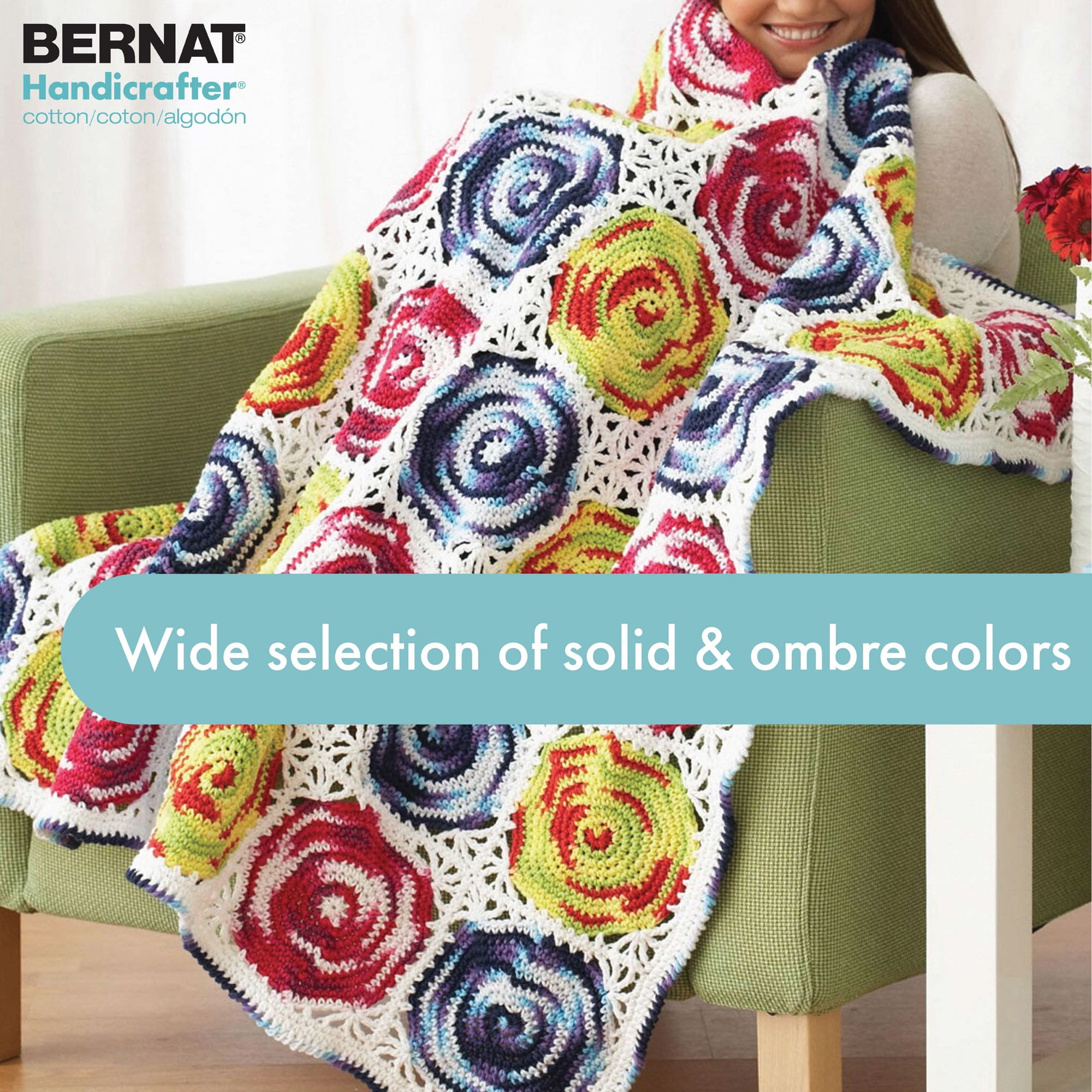 Bernat® Handicrafter® Ombre Yarn, Cotton #4 Medium, 1.5oz/42.5g