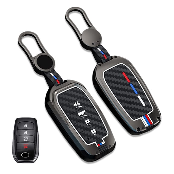 Zinc Alloy Key Fob Cover Shell Compatible for Toyota Land Cruiser, 4Runner, RAV4, Camry, Highlander 2019-2022 Case Protector