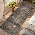 thumbnail image 3 of Garvee 2x6ft Vintage Floral Runner Rug, Washable Rug Boho Distressed Carpet Non-Slip Throw Rug for Hallway Bedroom Home Office, Brown, 3 of 7