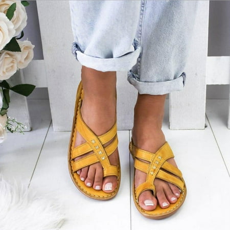 

Hvyesh Womens Flat Sandals Dressy Summer Open Toe Sandals Comfy Hollow Out Sandals Walking Breathable Sandal Size 4.5