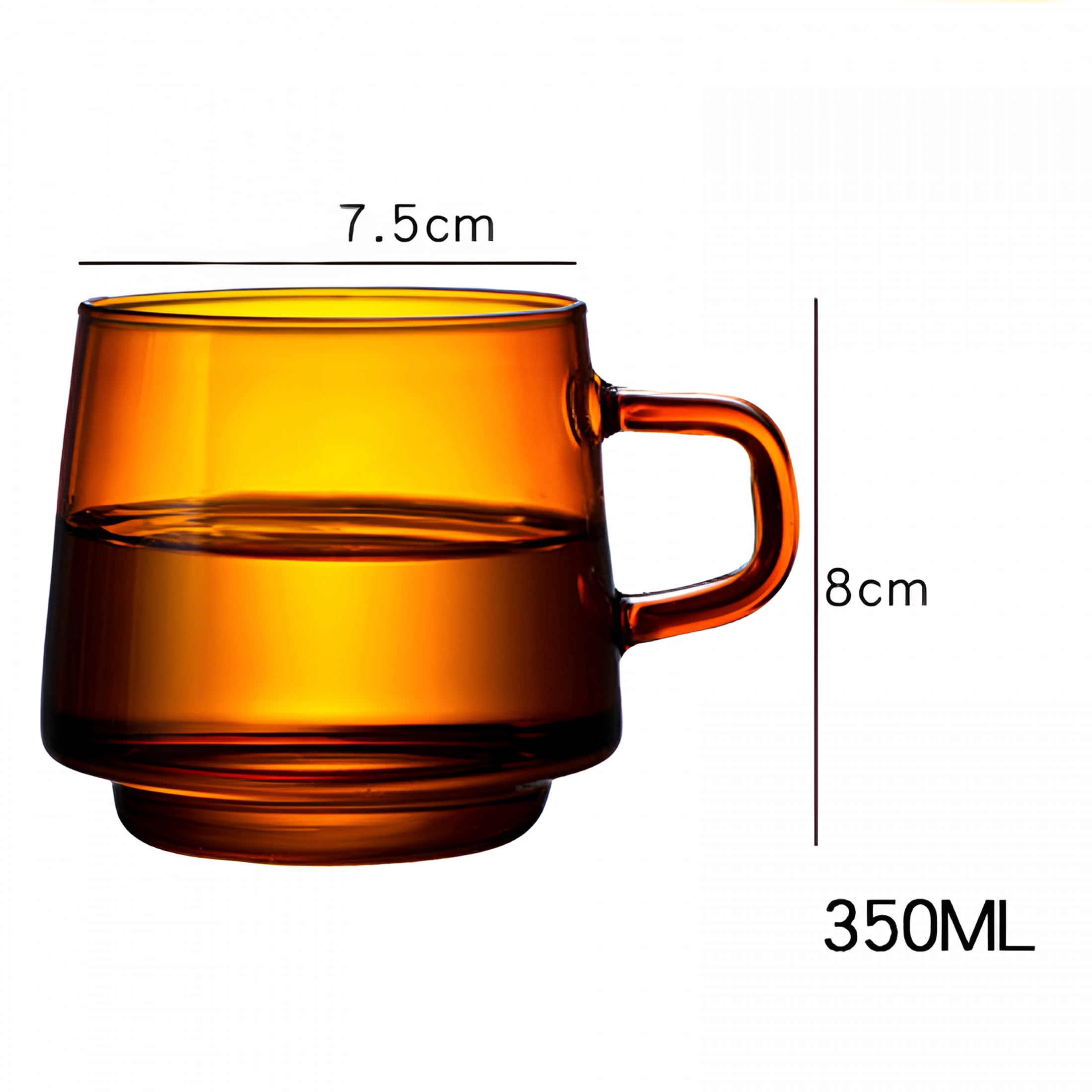 ACDANC Glass Coffee Mugs Set of 2-10 Oz Glass Stackable Coffee Cups with Handle - Colored Tea Cups Drinking Glasses for Espresso,Latte,Tea,Milk,Thick Glass Coffee Cup