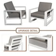 thumbnail image 2 of Aluminum Patio Furniture Set, 4 Pieces Outdoor Patio Sectional Conversation Set with Coffee Table, Single Armchair, Loveseat Sofa, All-Weather Outdoor Furniture Set - 2 Armchair + Loveseat, 2 of 5