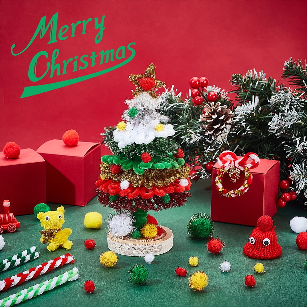 800Pcs Pipe Cleaners Craft Set Chenille Stems Crafts Kit with 480Pcs Balls Thick Fluffy Chenille Stem
