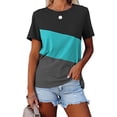 thumbnail image 4 of Manga Corta Casual,Camiseta De Cuello Redondo Tops De Verano Camiseta De Cuello Redondo Diseño Elevado, 4 of 6
