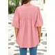 thumbnail image 2 of Blusa PRETTYGARDEN para mujer, verano 2025, manga corta, rosa, 2 of 9
