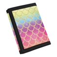 thumbnail image 2 of FUIALDOLG Mermaid Scale Trifold Card Wallet, Elastic Polyester Lightweight Kids Coin Bag for Daily Use Sports and Travel, 2 of 7