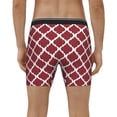 thumbnail image 4 of Cauagu Red Moroccan Print Men's Boxer Briefs, Funny & Cute Underwear Elastic Waistband Briefs Ideal Gift for Men,1-Pack, 4 of 7