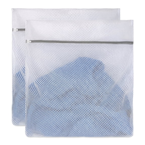 2 Pack XX-Large Honeycomb Laundry Bags 24"x24", Mesh Lingerie Wash Bags for Washing Machine, Travel Storage Organizer for Clothes, Sheets & Shoes
