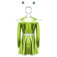 thumbnail image 2 of Sholeno Girls Shiny Metallic Outer Space Alien Outfits Green 12, 2 of 7