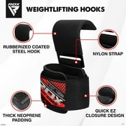 RDX Weight Lifting Hooks with Wrist Strap Support for Deadlifts, Pull Ups, Powerlifting, Heavy Lifting, Gym Workout, Grip Strength Training, Non-Slip Hook Wraps for Men and Women Gym Support