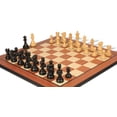 thumbnail image 2 of Deluxe Old Club Staunton Chess Set Ebonized & Boxwood Pieces with Mahogany & Maple Molded Edge Board - 3.75" King, 2 of 7