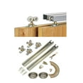 thumbnail image 2 of Sliding Closet Opaque Glass Bypass Doors 60 x 80 inches / Mela 7012 Matte White / Rails Hardware Set / Wood Solid Bedroom Wardrobe Doors, 2 of 3