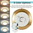 thumbnail image 2 of Luxrite 16 Inch LED Flush Mount Ceiling Light 5 Color Selectable Dimmable 24W 1920 Lumens ETL Listed Brushed Brass, 2 of 5