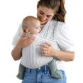 thumbnail image 1 of Solly Baby Wrap Carrier - Lightweight Baby Carrier - Newborn Baby Essentials - for Newborn Infants and Baby 8-25 Lbs. Natural + Grey Stripe, 1 of 7