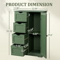 thumbnail image 5 of Ktaxon Wooden Bathroom Floor Cabinet, Side Storage Organizer with 4 Drawers, 1 Cupboard & 2-Shelves, Forest Green, 5 of 17