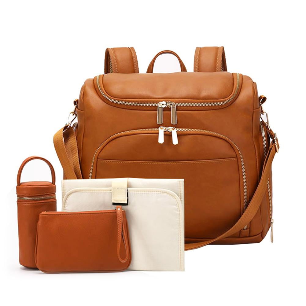 nappy bag backpack leather