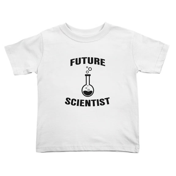 Future Scientist Funny Toddler T-Shirts for Boys Girls (White, Youth M)