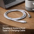 thumbnail image 3 of Powertek Marble 6ft USB-C to USB-C Cable, White/Silver, 60W Fast Charging, Silicone Marble Design, Steady Data Transfer, 3 of 7