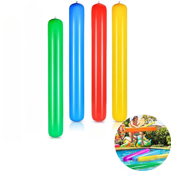 MODANU 4 Pcs Pool Inflatable Sticks 41.3inch Colorful Outdoor Water Games Giant Blow up Sticks for Swimming Pools Adults Beach Lake Party
