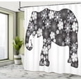 thumbnail image 5 of Ambesonne Animal Shower Curtain, Floral Pattern, 69"Wx70"L, Grey White, 5 of 5