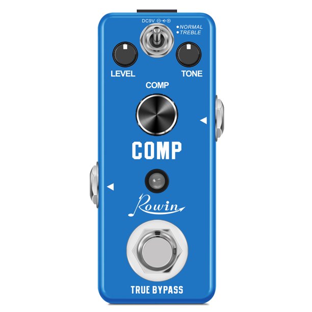 Rowin Compression Guitar Pedal with TREBLE AND NORMAL MODES Compressor