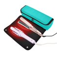 thumbnail image 5 of Hair Tools Storage with Heat Resistant Mat- Blue-green Background Printed Design Curling Iron Travel Bag/Flat Iron Case for Women, 5 of 8