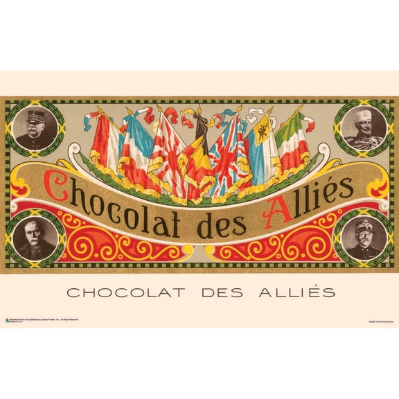 Chocolat Des Allies - Vintage Ad Mini Poster 17" x 11"
