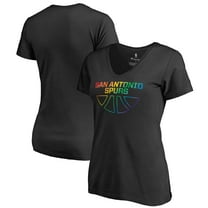 Women's Black San Antonio Spurs Team Pride Wordmark V-Neck T-Shirt
