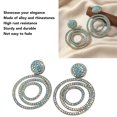 thumbnail image 4 of Geometric Rhinestone Disc Dangle Earrings Elegant Fashion Lightweight Suitable for Party, Great Gift with Zinc Alloy and Rhinestone Construction, 4 of 7
