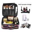 thumbnail image 2 of FORMRS Travel Makeup Bag Large Capacity Train Case Cosmetic Organizer with Adjustable Dividers, Vibrant Pink Floral Pattern, 2 of 8