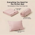 thumbnail image 2 of Loomsnest 3 Piece Twin Sheets Set, Cool & Crisp Percale, 100% Cotton Sheets, Deep Pockets, Blush, 2 of 10