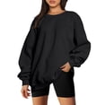 thumbnail image 1 of Gibobby Sudadera oversize mujer Mujer Manga Larga Ligero Sudadera Tops(Negro,CH), 1 of 3
