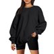 thumbnail image 1 of Gibobby Sudadera Mujer Moda Suéter holgado de otoño e invierno para mujer, sin capucha con manga de hombro de Color sólido (Negro, XXL), 1 of 3
