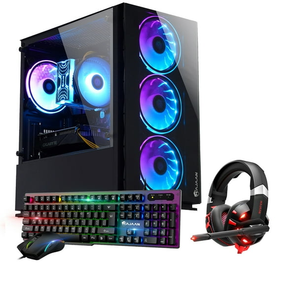 HAJAAN BREEZE Gaming Desktop PC, Intel Core i5 11400F Processor up to 4.40GHz, NVIDIA GeForce GTX 1660 Super 6GB, 1TB NVME SSD, 16GB DDR4 RAM 3200, Wi-Fi, Bluetooth, Windows 11 Pro