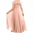 thumbnail image 2 of Junior Bridesmaid Dresses Chiffon Flower Girl Dress Girls Spaghetti Straps Party Pageant Gown -Dusty rose-14Y, 2 of 8