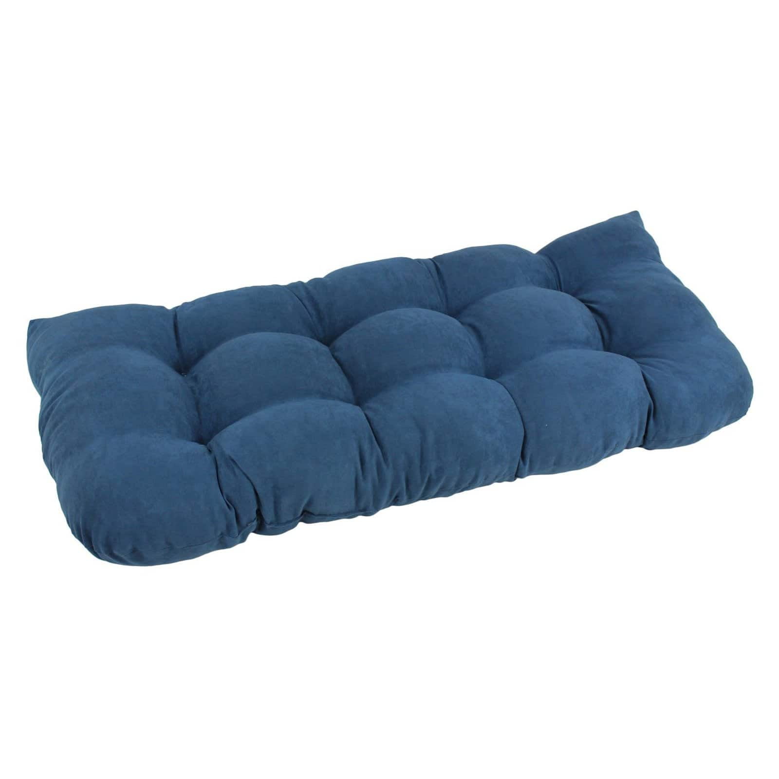 Set of 3 U-Shaped Twill Tufted Settee Cushion Set Royal Blue 