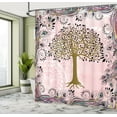 thumbnail image 4 of Ambesonne Nature Shower Curtain, Peacock Feathers Motif Tree, 69"Wx84"L, Blush Fawn, 4 of 4