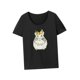 thumbnail image 3 of Camiseta de mujer con cuello redondo, informal, con estampado de animales, camisetas de manga corta a la moda S, 3 of 8
