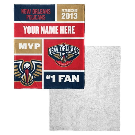 New Orleans Pelicans NBA Colorblock Personalized Silk Touch Sherpa Throw Blanket