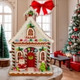 thumbnail image 3 of Kurt Adler Battery Operated LED Gingerbread House With Santa Table Piece, 13", 3 of 8