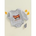 thumbnail image 3 of Nygoyerh Newborn Baby Girls Boys Romper 3M 6M 12M Cattle Letter Print Jumpsuit Long Sleeve Sweatshirt Crew Neck Outfits Casual Infant Clothing, 3 of 8