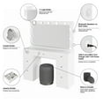 thumbnail image 6 of Ember Interiors Pam White Makeup Vanity Desk with Integrated Lights and Mirror, 6 of 6