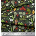 thumbnail image 3 of Soimoi Poly Georgette Fabric Dot & Mix Vegetable Printed Fabric 1 Yard 52 Inch Wide, 3 of 3