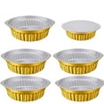Hanyhapt11.5Inch Round Deepening Gold Aluminum Foil Pans with Lids